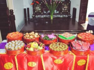 Mâm quả cưới hỏi ở miền nam