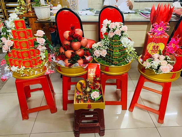 Mâm quả cưới hỏi gồm những gì